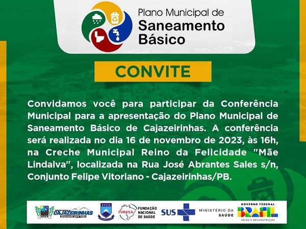 Conferência Municipal de Cajazeirinhas - Plano Municipal de Saneamento Básico